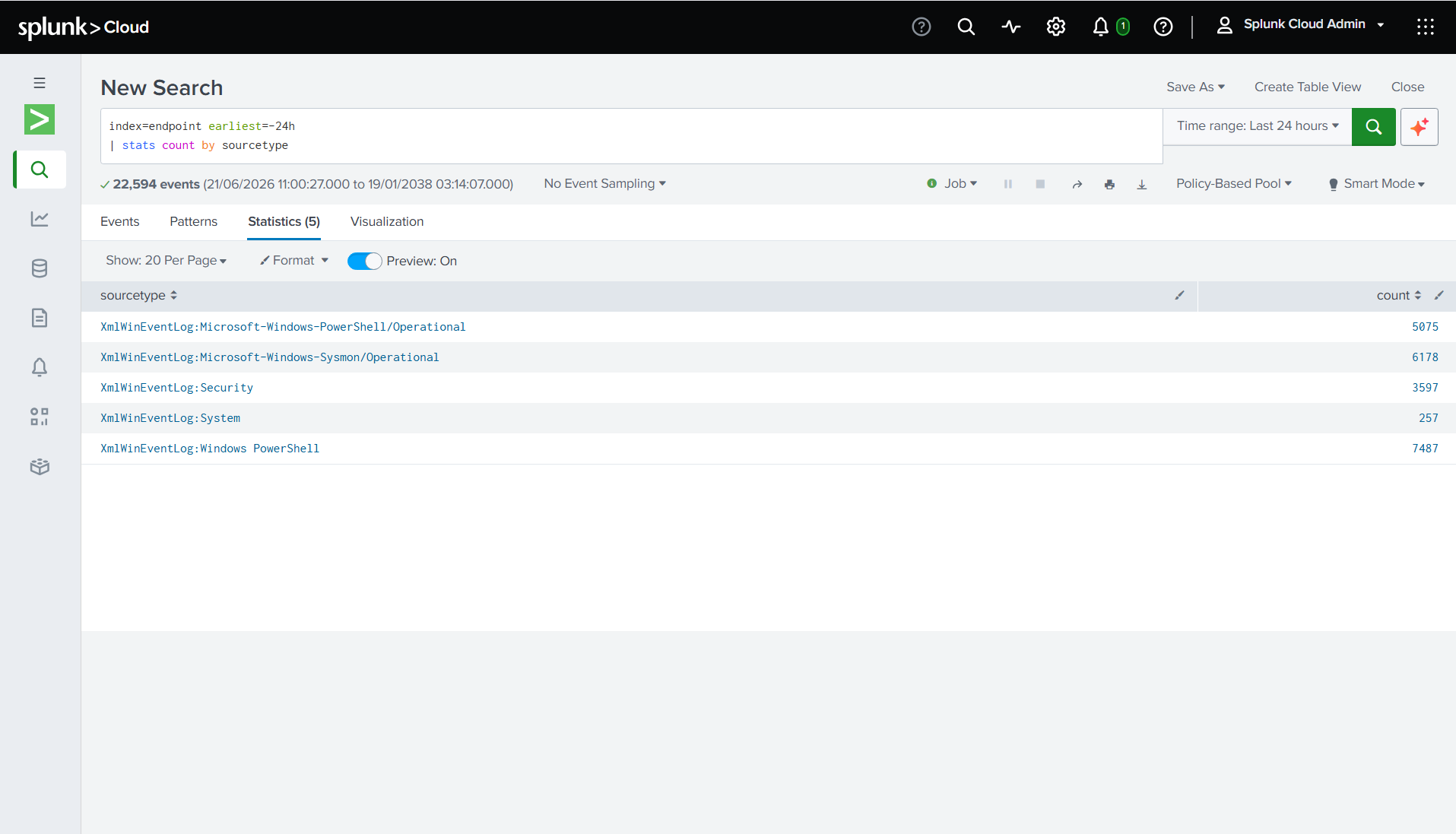 Sysmon log ingestion
