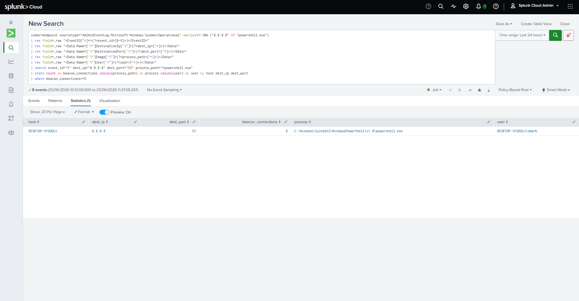 Beacon-style outbound connection detection