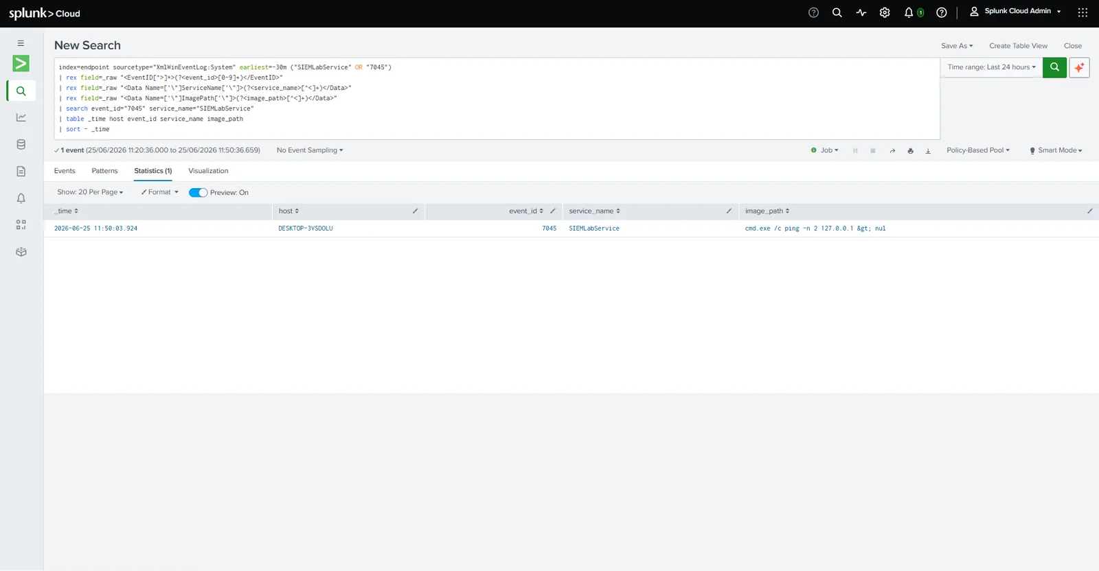 Détection d'installation d'un service Windows